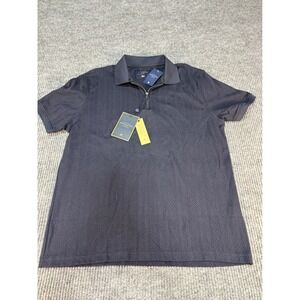 Marc Asher New York Mens XL Quarter Zip Polo Shirt Dark Navy Textured NWT
